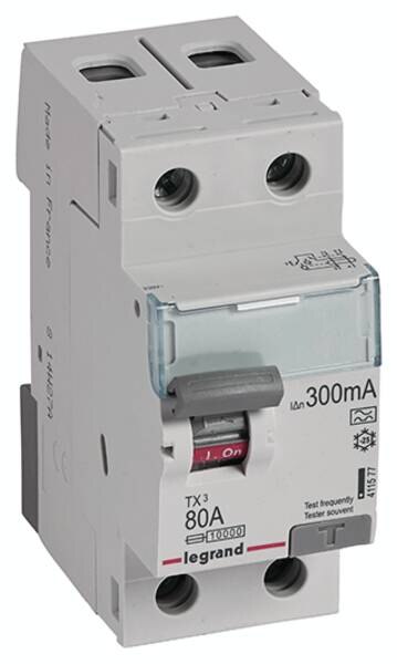 Legrand Legrand 411577 TX3 Fi-Schalter 80A 2-polig 300mA Typ A 230VAC 2TE