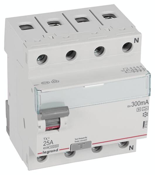 Legrand Legrand 411803 TX3 Fi-Schalter 25A 4-polig 300mA Typ A-S 400VAC 4TE