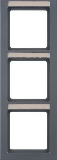 Berker Rahmen 3-fach senkrecht, B.feld Q.3 anthazit 10536086