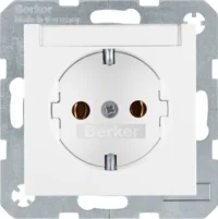 Berker SCHUKO-Steckdose pws/gl mit Beschriftungsfeld 47508989