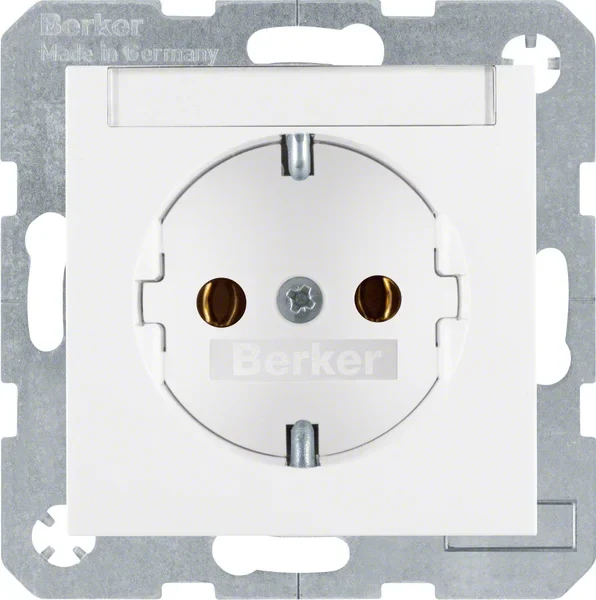 Berker Berker SCHUKO-Steckdose pws/gl mit Beschriftungsfeld 47508989