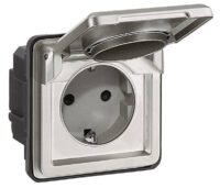 Legrand 077835 Steckdose (SK) Berührungs schutz Klappdeckel Soliroc IK10 grau