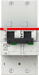 ABB ABB Stotz S&J Hauptlastschalter 25kA,100A,2P S752DR-K100