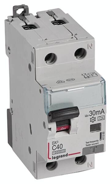 Legrand Legrand 411300 DX3 Fi/LS-Schalter C 40A 1P+N 10kA 30mA Typ A 230VAC 2TE