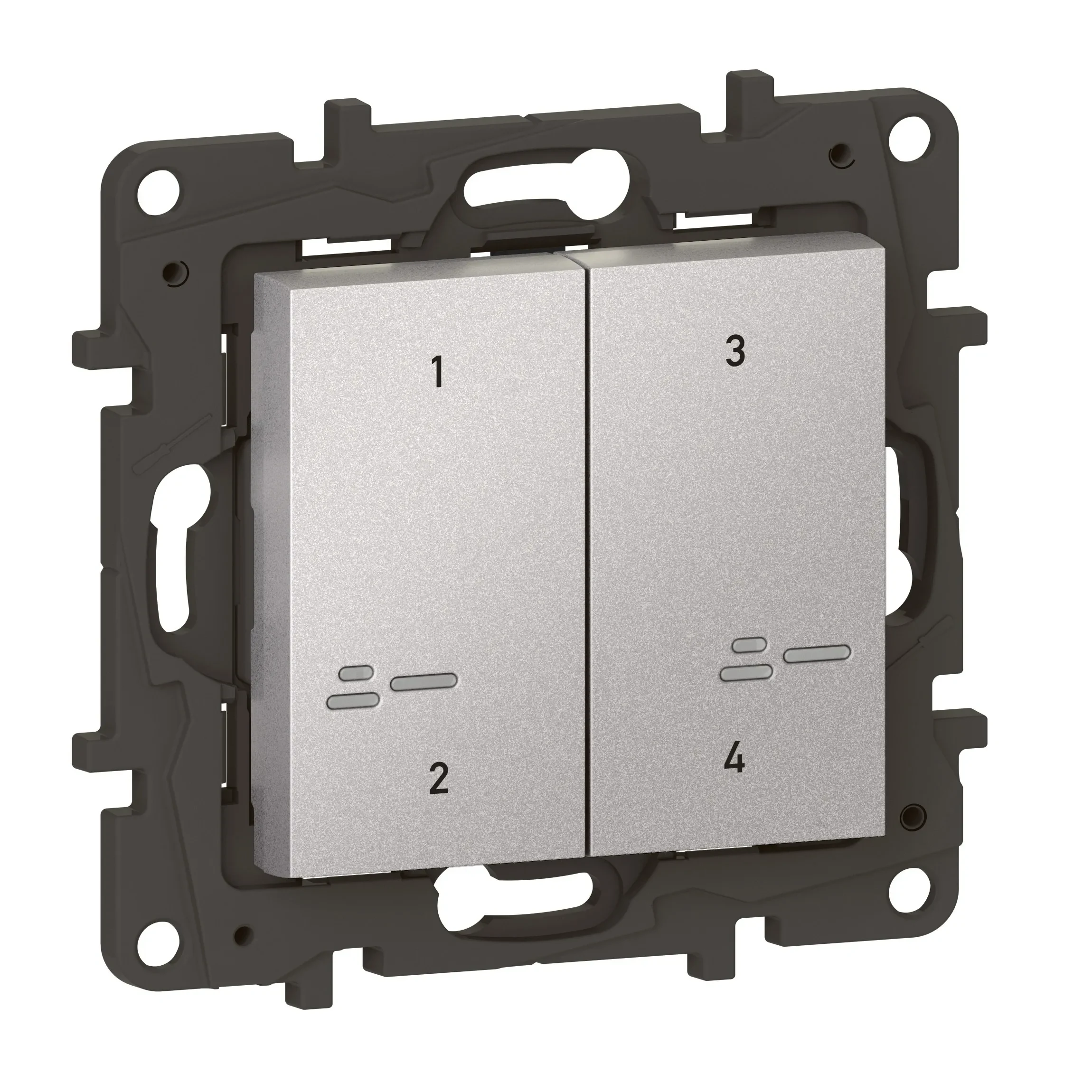 Legrand Legrand 863704 Niloe Step with Netatmo Szenentaster 4-Fach Aluminium
