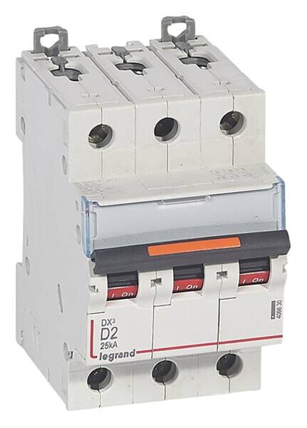 Legrand Legrand 409830 DX3 LS-Schalter D 2A 3-polig 25kA 400VAC 2TE