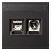 Jung MMDAL4521AN Smart-TV-Anschlussdose 2-fach mit Schriftfeld Aluminium lackiert LS a