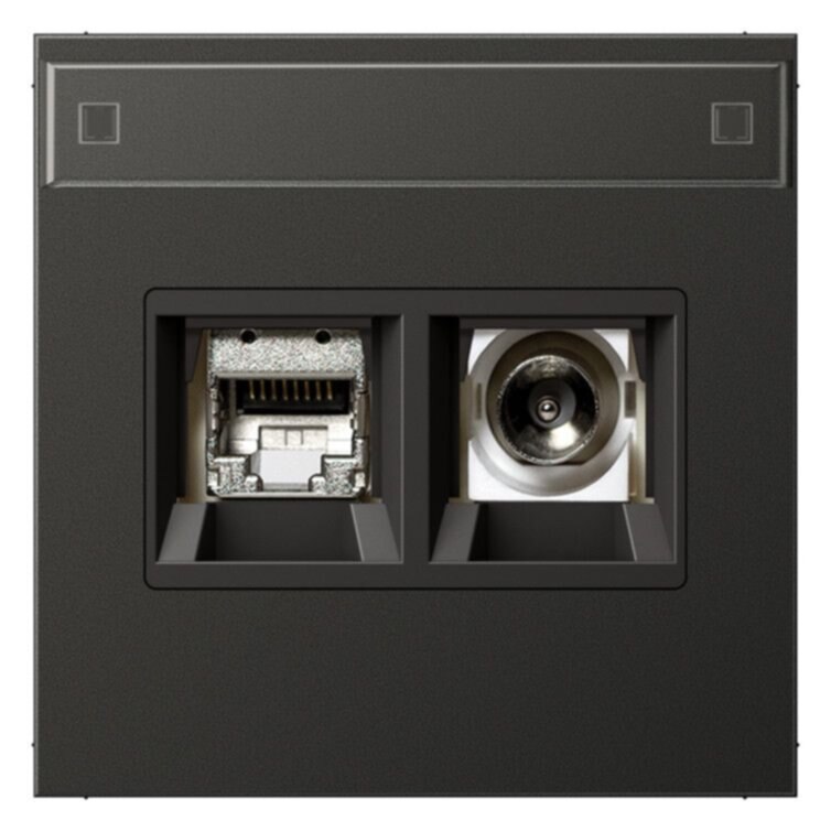 Jung Jung MMDAL4521AN Smart-TV-Anschlussdose 2-fach mit Schriftfeld Aluminium lackiert LS a