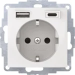 Berker Steckdose SCHUKO/USB polarweiß glänzend 48048989