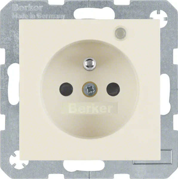Berker Berker Steckdose weiß/gl Kontroll-LED 6765098982