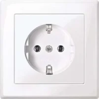 Merten SCHUKO-Steckdose aws/gl volle Abdeckplatte MEG2301-1425