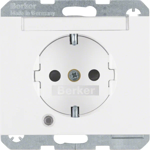 Berker Berker SCHUKO-Steckdose pws/gl Kontroll-LED 41107009
