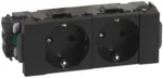 Legrand 077232L MSC 2xSchuko Steckdose DLP-Clip erhöht Berührungsschutz schwarz