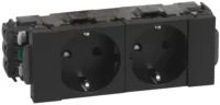 Legrand 077232L MSC 2xSchuko Steckdose DLP-Clip erhöht Berührungsschutz schwarz