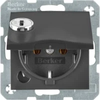 Berker SCHUKO-Steckdose anthrazit/matt Steckklemme, Schloss 47631606