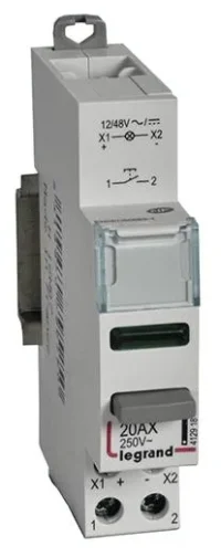 Bild vom Produkt: Legrand 412918 CX3 Taster 20A 1S+LED grün 12/48VAC/DC AC-12 1TE