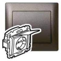 Legrand 771264 Steckdose (SL) Berührungsschutz Klappdeckel Galea dark bronze