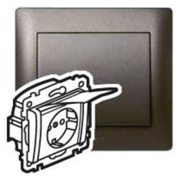 Legrand Legrand 771264 Steckdose (SL) Berührungsschutz Klappdeckel Galea dark bronze