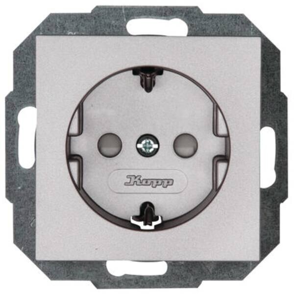 Kopp Kopp 940047086 Schutzkontaktsteckdose 1-fach KS 16A 250V Athenis stahl