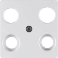Berker Zentralplatte aluminium 4Loch für Antennendose 14837003
