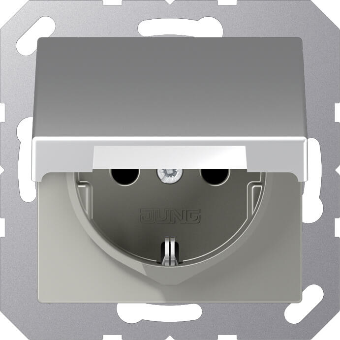 Jung Jung SCHUKO Steckdose 16 A 250 V, aluminium A 1520 NBFKL AL