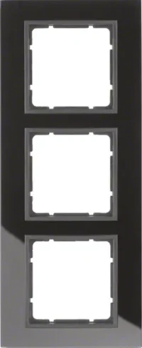 Berker Glasrahmen schwarz 3-fach 10136616