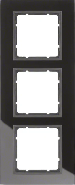 Berker Berker Glasrahmen schwarz 3-fach 10136616