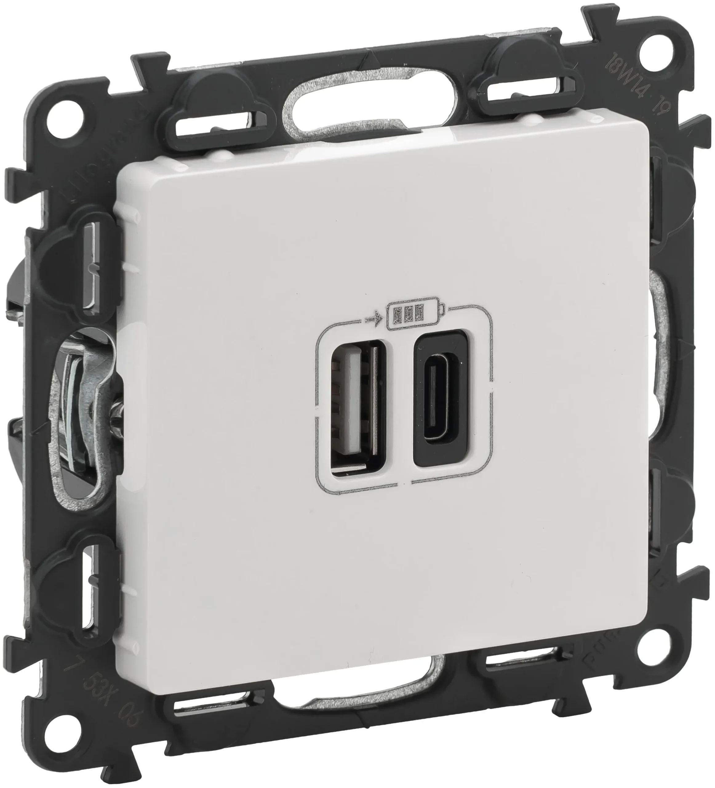 Legrand Legrand 753106 USB-A+C 2-fach Lade- steckdose 2M 3A Valena Life ultraweiß
