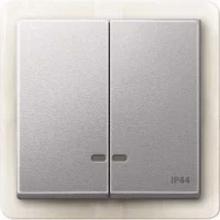 Merten Doppelwippe alu Kontrollfenster IP44 MEG3424-0460