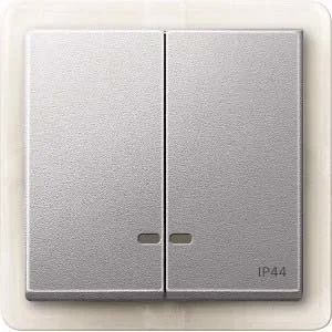 Merten Merten Doppelwippe alu Kontrollfenster IP44 MEG3424-0460