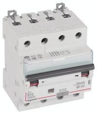 Legrand 411223 DX3 Fi/LS-Schalter B 10A 4-polig 6kA 30mA Typ A 400VAC 4TE