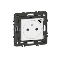 Legrand 278161L Steckdose F/B Standard erhöht Berührungsschutz und USB-C Mosaic ultraweiß