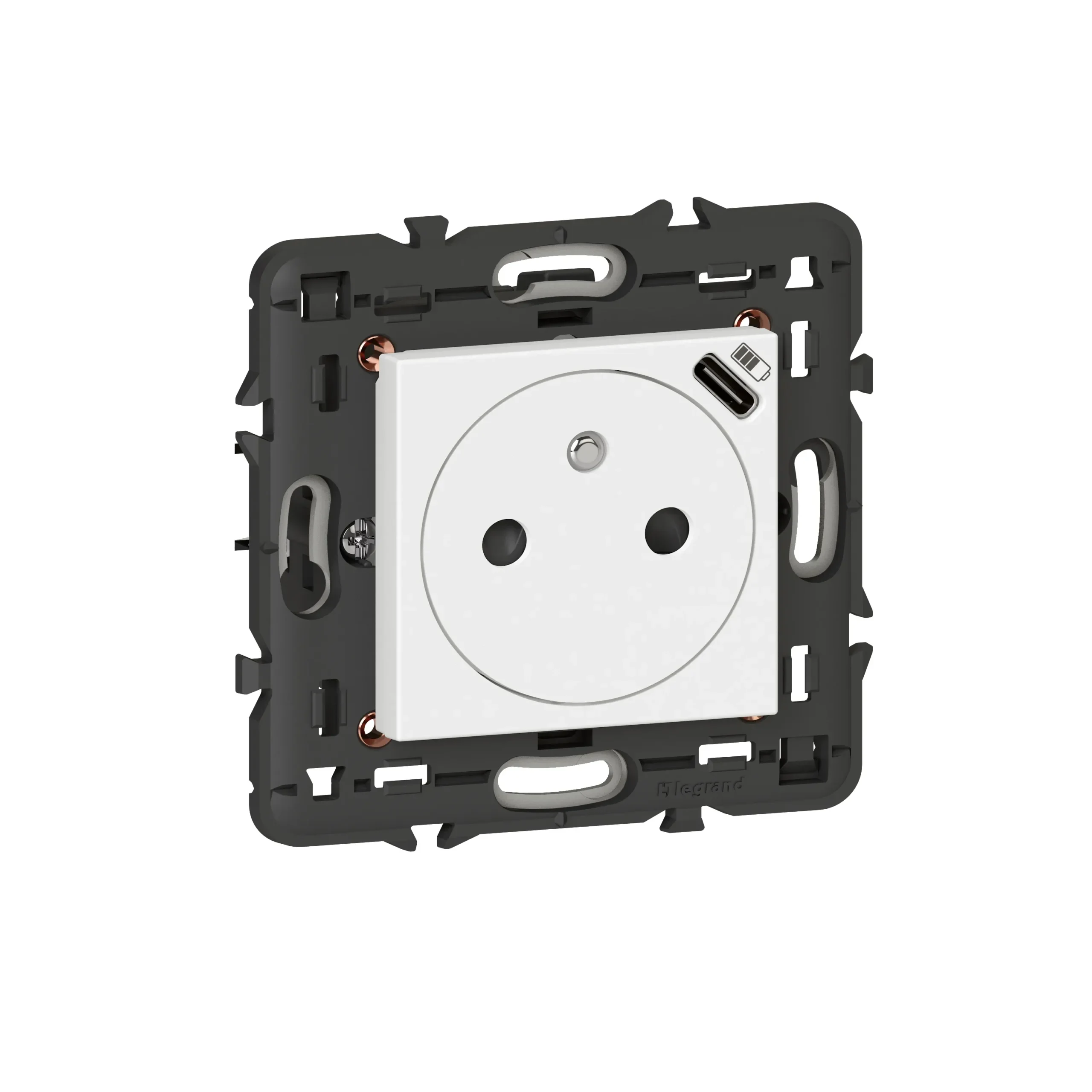 Legrand Legrand 278161L Steckdose F/B Standard erhöht Berührungsschutz und USB-C Mosaic ultraweiß