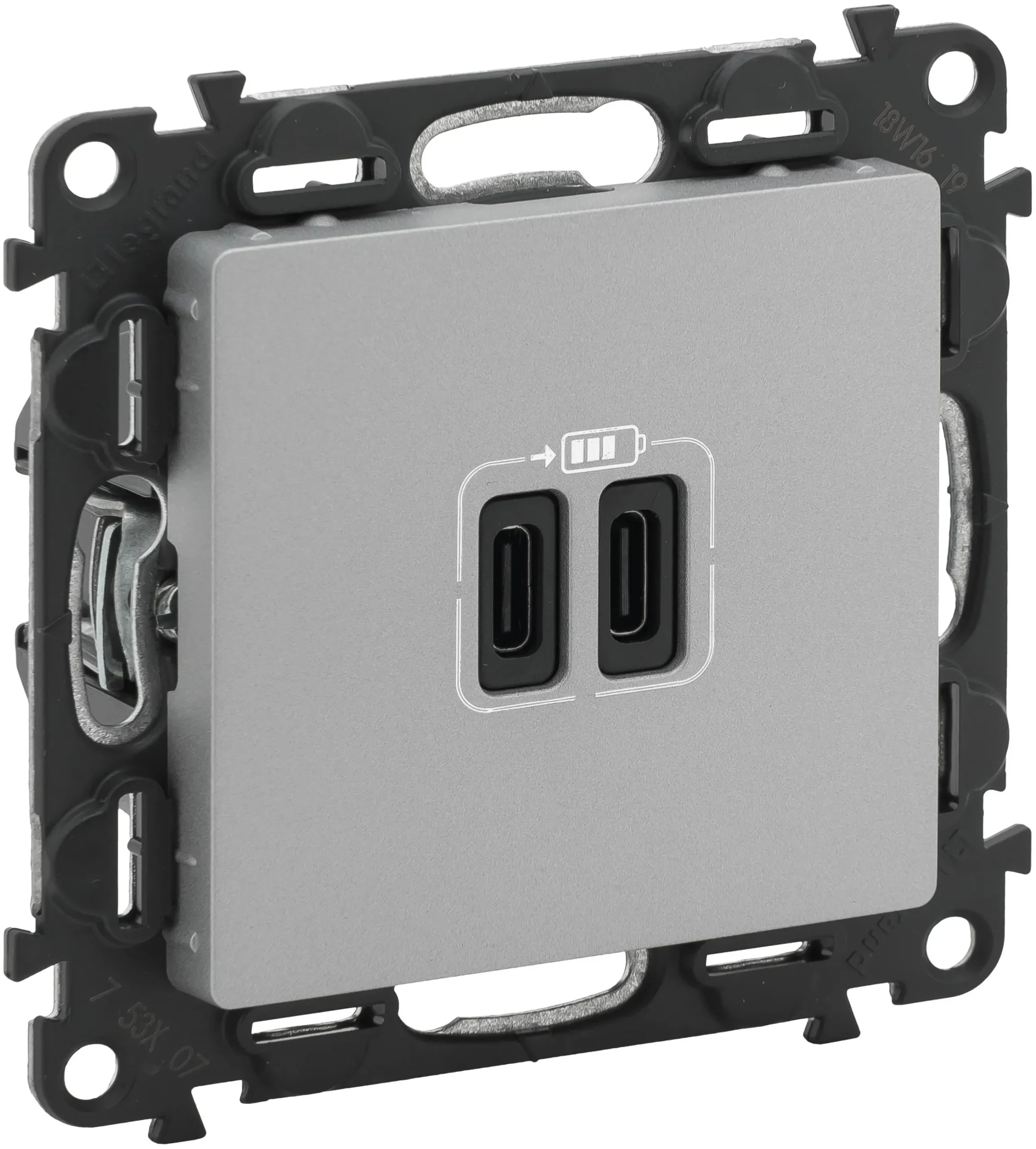 Legrand Legrand 753307 USB-C 2-fach Lade- steckdose 2M 3A Valena Life Aluminium