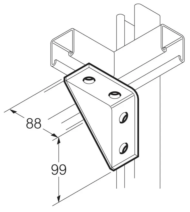 Legrand Van Geel SB703S Winkelverbinder verstellbar 99x88 V4A Edelstahl