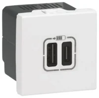 Legrand 077592 USB-Lademodul 2xUSB-A+C 2-modulig 3A Mosaic ultaweiß