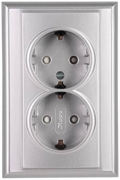 Kopp Kopp 927620086Schutzkontaktsteckdose 2-fach KS D60mm 16A 250V Malta silber