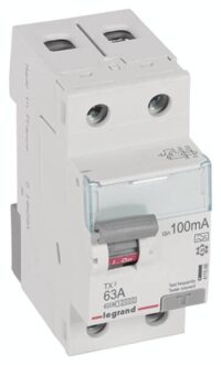 Legrand 411566 TX3 Fi-Schalter 63A 2-polig 100mA Typ A 230VAC 2TE