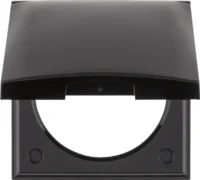 Berker Rahmen 1-fach schwarz/glänzend mit Klappdeckel 918282510