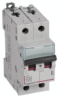 Legrand 409454 DX3 LS-Schalter D 32A 2-polig 10kA 400VAC 2TE