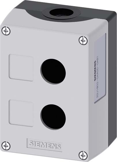 Siemens Siemens 3SU1802-0AA00-0AB1 Gehäuse 22mm rd Ku. grau 2Bef st. Vertiefung