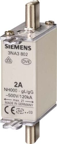 Siemens 3NA3832-8 NH-Sicherungseinsatz NH000 125A gG AC400V DC250V