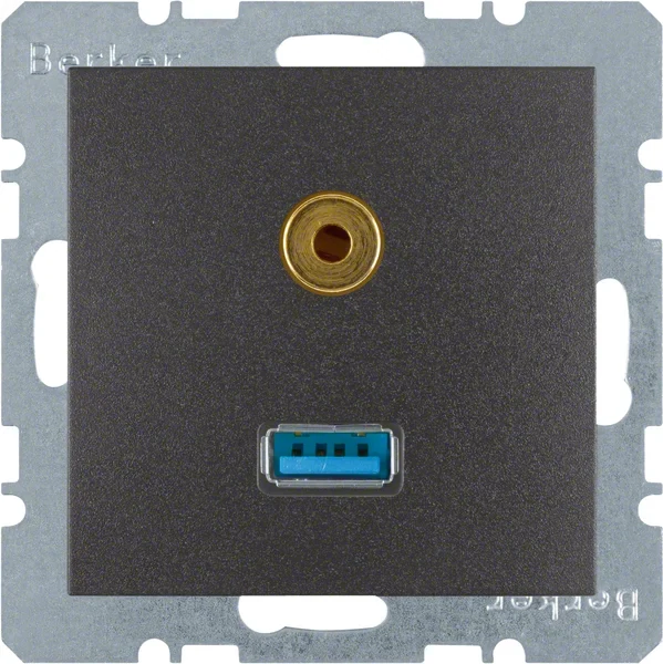 Berker Berker Steckdose USB/3,5mm Audio anthrazit matt 3315391606