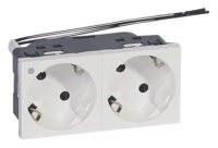 Legrand 077290 Schuko Steckdose 45° 2-fach beleuchtet 4-modulig Mosaic ultaweiß