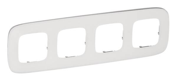 Legrand 755544 Rahmen 4-fach Valena Allure Weiß Glass Echtglas