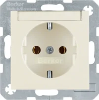 Berker SCHUKO-Steckdose weiß/gl mit Beschriftungsfeld 47508982