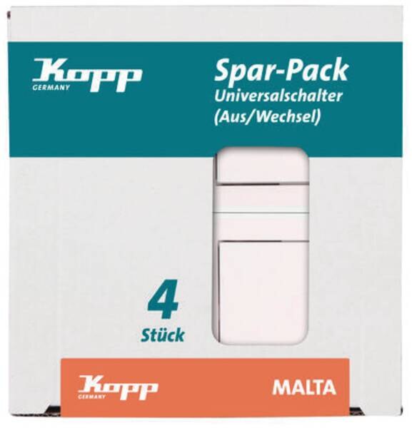 Kopp Kopp 622605083 Universalschalter 10AX 250V Malta (Thaya) Pack:4 weiß
