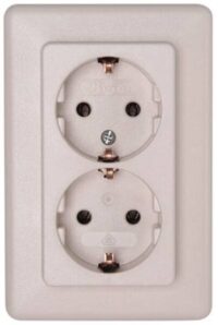 Kopp 912601067 Steckdose2-fach KiSi EURcrem