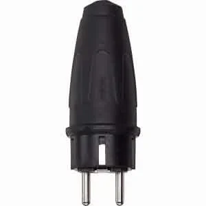 Merten Merten Gummi-SCHUKO-Stecker schwarz DE FR BE Schutzkon. 123251