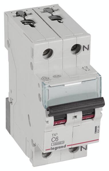 Legrand Legrand 404184 TX3 LS-Schalter C 6A 1-polig+N 10kA 230VAC 2TE